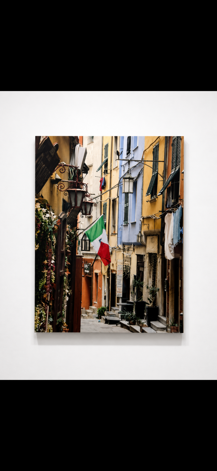 Photograph of a colourful Italian alley